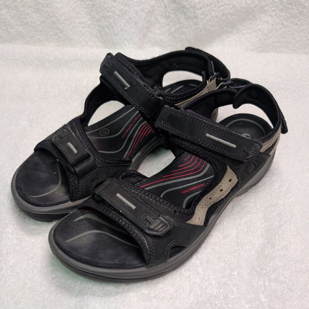 Ecco Yucatan Sandals M8 W10 Sports Hiking Outdoor Beige Black
